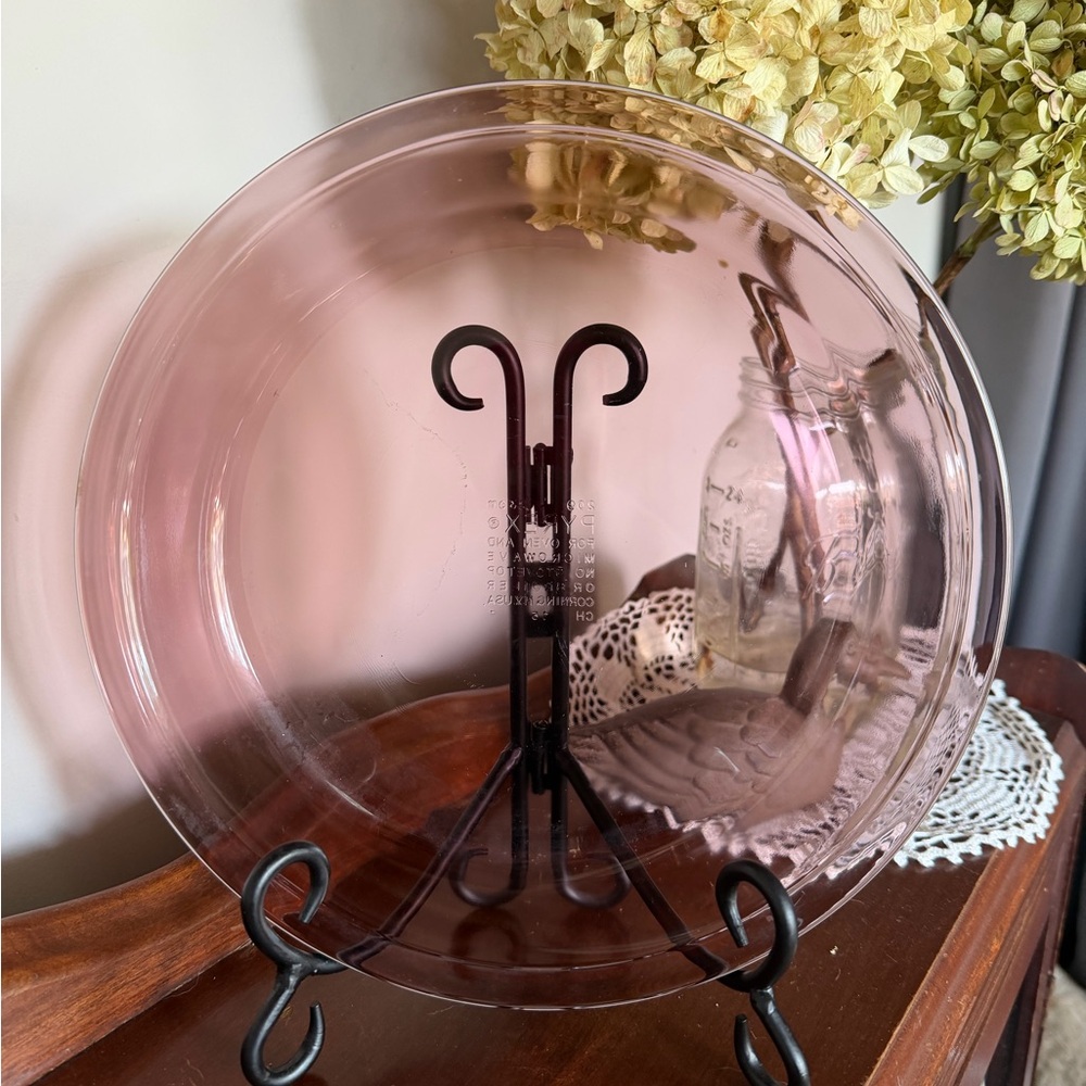 Pyrex Rose-Tinted Glass Pie Dish